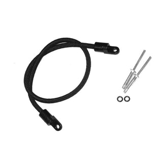 bungee paddle repair kit includes 18” of ¼” bungee
(2x) terminal ends
(2x) bulbex rivets
(2x) o-rings