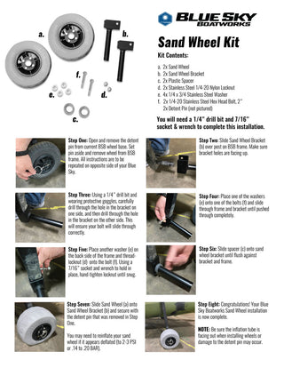 sand wheel installation instruction sheet