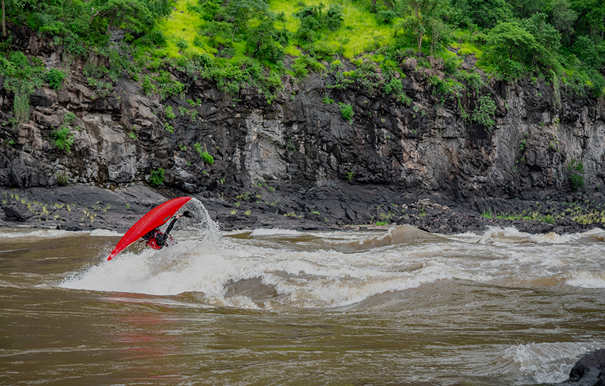 overhead view of a river runner in a jackson kayak antix.