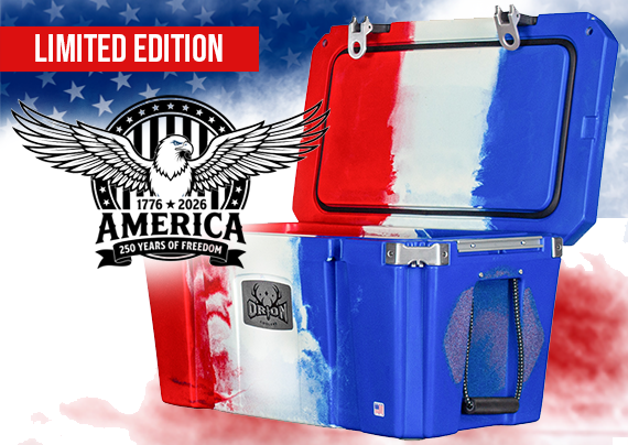 limited edition fully loaded Orion 65: Patriot: 250th anniversary coolers