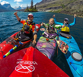 happy family paddling in Jackson Kayak Journey kayaks